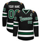 Custom Black Green-White Classic Style Hockey Jersey