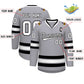 Custom Gray White-Black Classic Style Hockey Jersey Limited