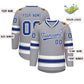 Custom Gray Royal-White Classic Style Hockey Jersey Limited