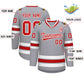 Custom Gray Red-White Classic Style Hockey Jersey Limited