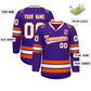 Custom Purple White-Orange Classic Style Hockey Jersey Limited