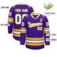 Custom Purple White-Gold Classic Style Hockey Jersey Limited