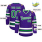Custom Purple Kelly Green-White Classic Style Hockey Jersey Limited
