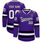 Custom Purple White-Black Classic Style Hockey Jersey