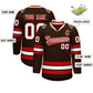 Custom Brown Red-White Classic Style Hockey Jersey Limited