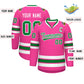Custom Pink Kelly Green-White Classic Style Hockey Jersey Limited