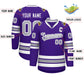 Custom Purple Gray-White Classic Style Hockey Jersey Limited