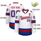 Custom White Red White-Royal Classic Style Hockey Jersey Limited