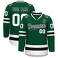 Custom Green Black-White Classic Style Hockey Jersey