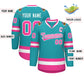 Custom Aqua Pink-White Classic Style Hockey Jersey Limited