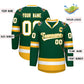 Custom Green White-Gold Classic Style Hockey Jersey Limited