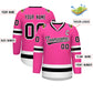 Custom Pink Black-White Classic Style Hockey Jersey Limited