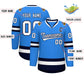 Custom Powder Blue White-Navy Classic Style Hockey Jersey Limited