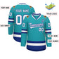 Custom Aqua White-Royal Classic Style Hockey Jersey Limited