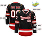 Custom Black White-Red Classic Style Hockey Jersey Limited