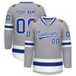 Custom Gray Royal-White Classic Style Hockey Jersey