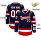 Custom Navy White-Red Classic Style Hockey Jersey Limited