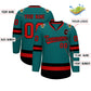 Custom Teal Red-Black Classic Style Hockey Jersey Limited