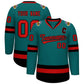 Custom Teal Red-Black Classic Style Hockey Jersey