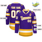 Custom Purple White-Gold Classic Style Hockey Jersey Limited