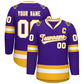 Custom Purple White-Gold Classic Style Hockey Jersey