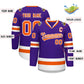 Custom Purple Orange-White Classic Style Hockey Jersey Limited
