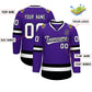 Custom Purple White-Black Classic Style Hockey Jersey Limited