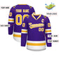 Custom Purple Gold-White Classic Style Hockey Jersey Limited