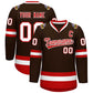 Custom Brown Red-White Classic Style Hockey Jersey