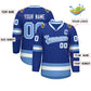 Custom Royal Light Blue-White Classic Style Hockey Jersey Limited