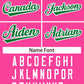 Custom Pink Kelly Green-White Classic Style Hockey Jersey Limited