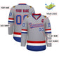 Custom Gray Royal White-Red Classic Style Hockey Jersey Limited