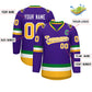 Custom Purple Gold-White Classic Style Hockey Jersey Limited