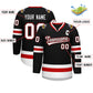Custom Black White Black-Red Classic Style Hockey Jersey Limited