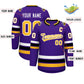 Custom Purple Gold-White Classic Style Hockey Jersey Limited