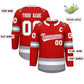 Custom Red White Red-Gray Classic Style Hockey Jersey Limited