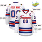 Custom White Red White-Royal Classic Style Hockey Jersey Limited