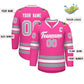 Custom Pink White Pink-Gray Classic Style Hockey Jersey Limited