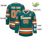Custom Teal White-Orange Classic Style Hockey Jersey Limited