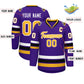 Custom Purple Gold-White Classic Style Hockey Jersey Limited