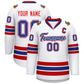 Custom White Royal White-Red Classic Style Hockey Jersey