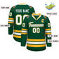 Custom Green White Green-Gold Classic Style Hockey Jersey Limited