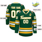 Custom Green White-Gold Classic Style Hockey Jersey Limited