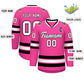 Custom Pink White-Black Classic Style Hockey Jersey Limited