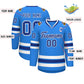 Custom Powder Blue Royal-White Classic Style Hockey Jersey Limited