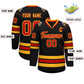 Custom Black Red-Gold Classic Style Hockey Jersey Limited
