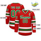 Custom Red Kelly Green-White Classic Style Hockey Jersey Limited