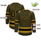 Custom Olive Black-Old Gold Classic Style Hockey Jersey Limited