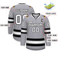 Custom Gray White-Black Classic Style Hockey Jersey Limited