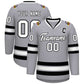 Custom Gray White-Black Classic Style Hockey Jersey